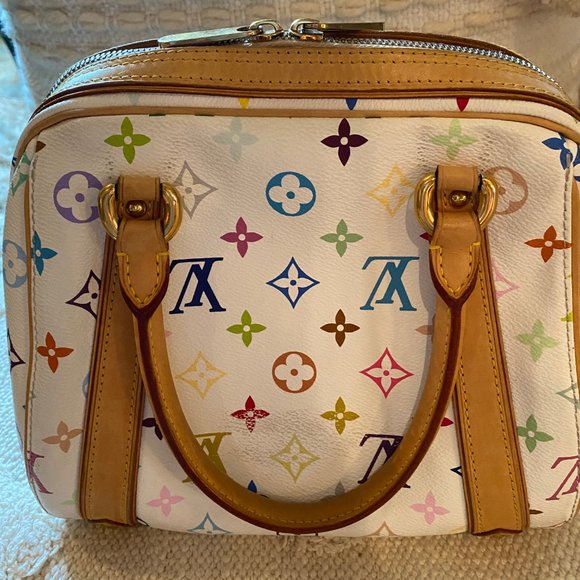 LOUIS VUITTON WHITE MONOGRAM MURAKAMI PRISCILLA Multicolor Bag Purse HOST PICK - Picture 7 of 16